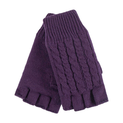 Ladies Cable Knitted Winter Thermal Fingerless Gloves