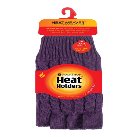 Ladies Cable Knitted Winter Thermal Fingerless Gloves