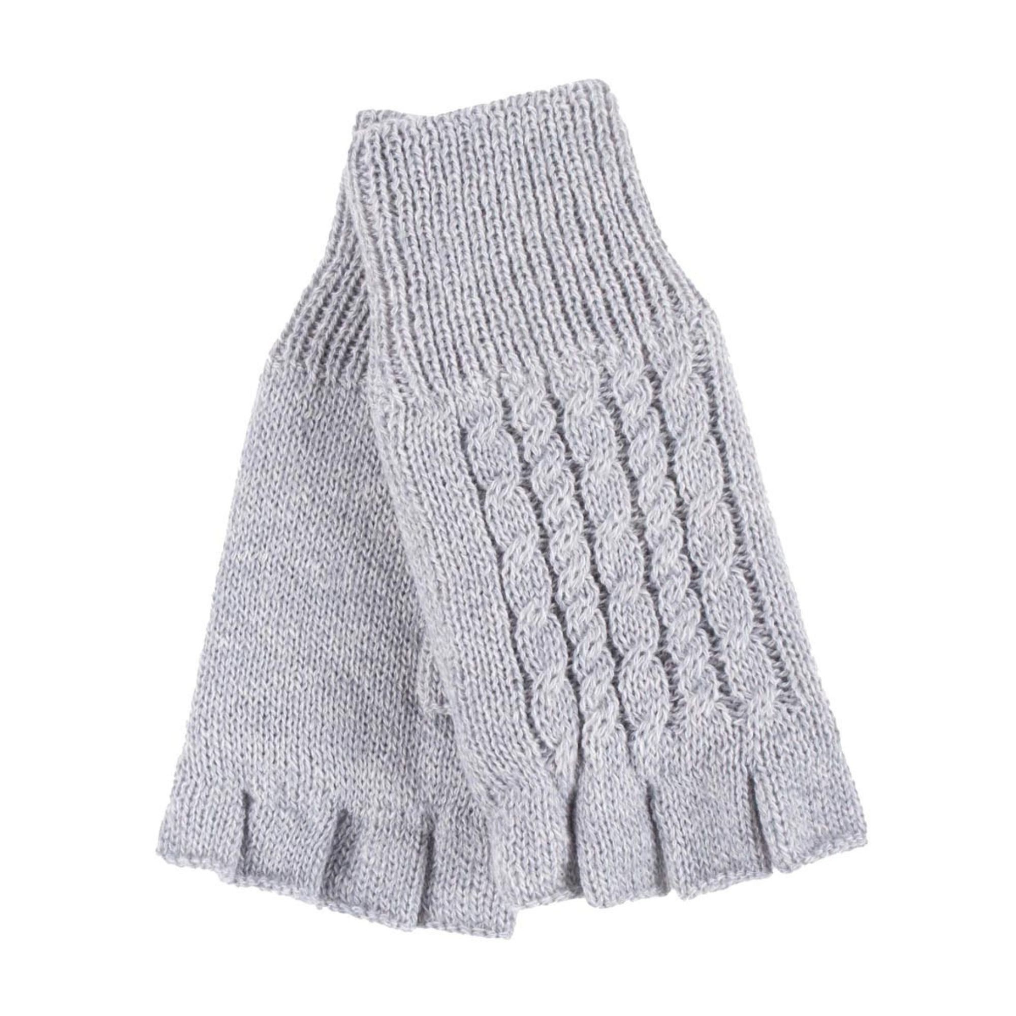 Ladies Cable Knitted Winter Thermal Fingerless Gloves