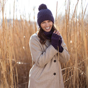 Ladies Knitted Fleece Lined Winter Thermal Fingerless Gloves