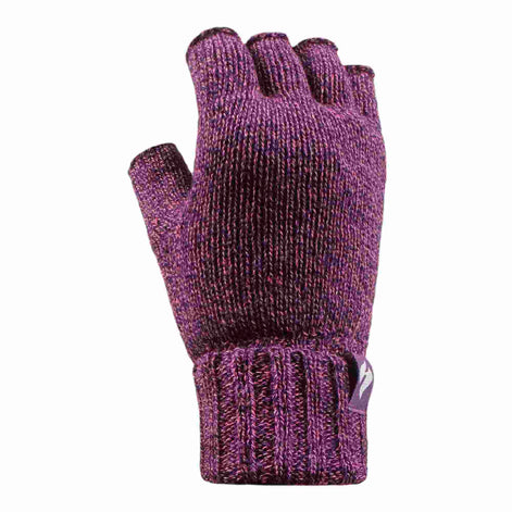 Ladies Knitted Fleece Lined Winter Thermal Fingerless Gloves