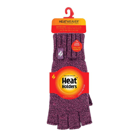 Ladies Knitted Fleece Lined Winter Thermal Fingerless Gloves