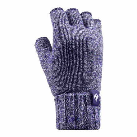 Ladies Knitted Fleece Lined Winter Thermal Fingerless Gloves