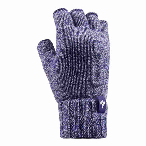 Ladies Knitted Fleece Lined Winter Thermal Fingerless Gloves