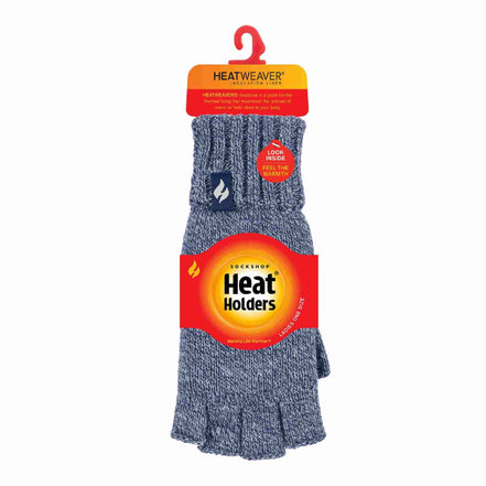 Ladies Knitted Fleece Lined Winter Thermal Fingerless Gloves
