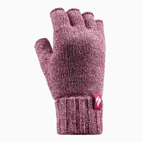 Ladies Knitted Fleece Lined Winter Thermal Fingerless Gloves