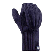 Ladies Cable Knit 2.3 Tog Thermal Winter Fingerless Converter Gloves