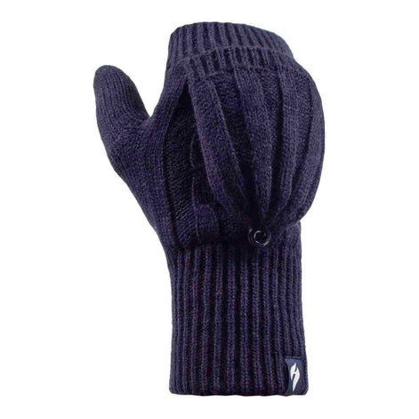 Ladies Cable Knit 2.3 Tog Thermal Winter Fingerless Converter Gloves