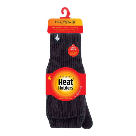 Ladies Cable Knit 2.3 Tog Thermal Winter Fingerless Converter Gloves