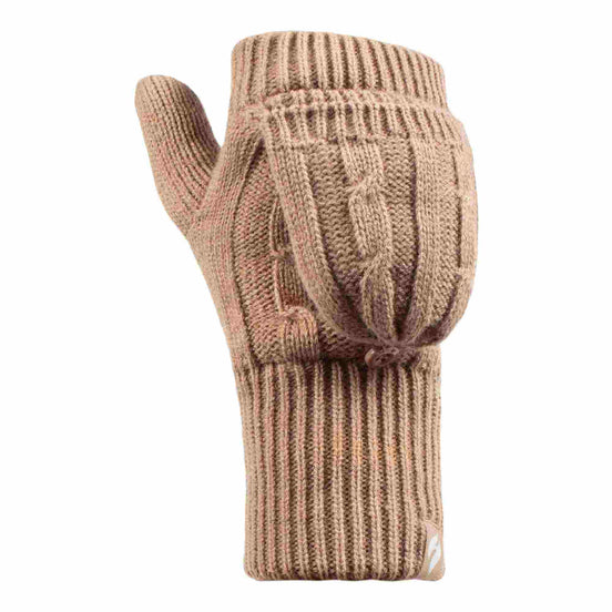 Ladies Cable Knit 2.3 Tog Thermal Winter Fingerless Converter Gloves