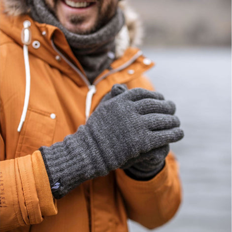 Mens Thermal Gloves with Protective Ribbed Cuff - 2 Pack