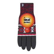 Mens Nordic Fairisle Knitted Fleece Lined Winter Thermal Gloves
