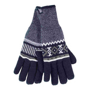 Mens Nordic Fairisle Knitted Fleece Lined Winter Thermal Gloves