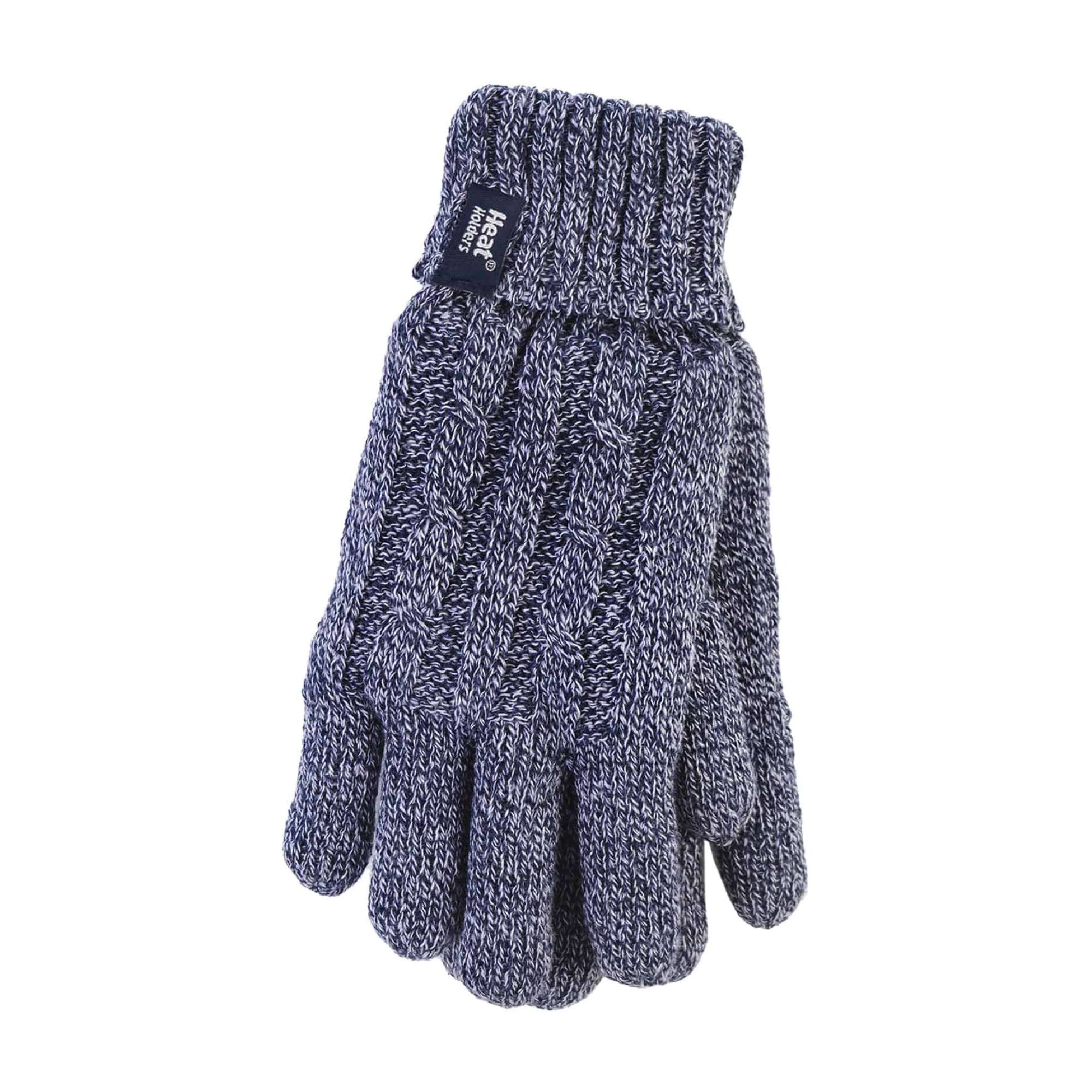 Ladies Cable Knit 2.3 Tog Fleece Lined Thermal Winter Gloves