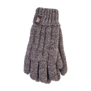 Ladies Cable Knit 2.3 Tog Fleece Lined Thermal Winter Gloves