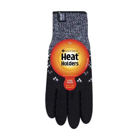 Ladies Fairisle Fleece Lined Knitted Warm Winter Thermal Gloves
