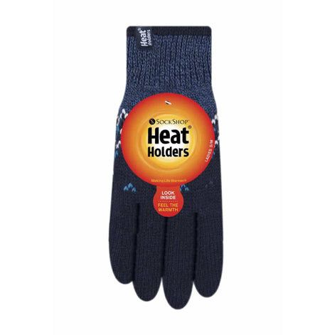 Ladies Fairisle Fleece Lined Knitted Warm Winter Thermal Gloves