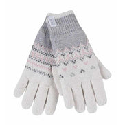 Ladies Fairisle Fleece Lined Knitted Warm Winter Thermal Gloves