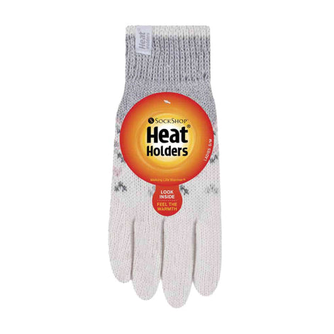 Ladies Fairisle Fleece Lined Knitted Warm Winter Thermal Gloves