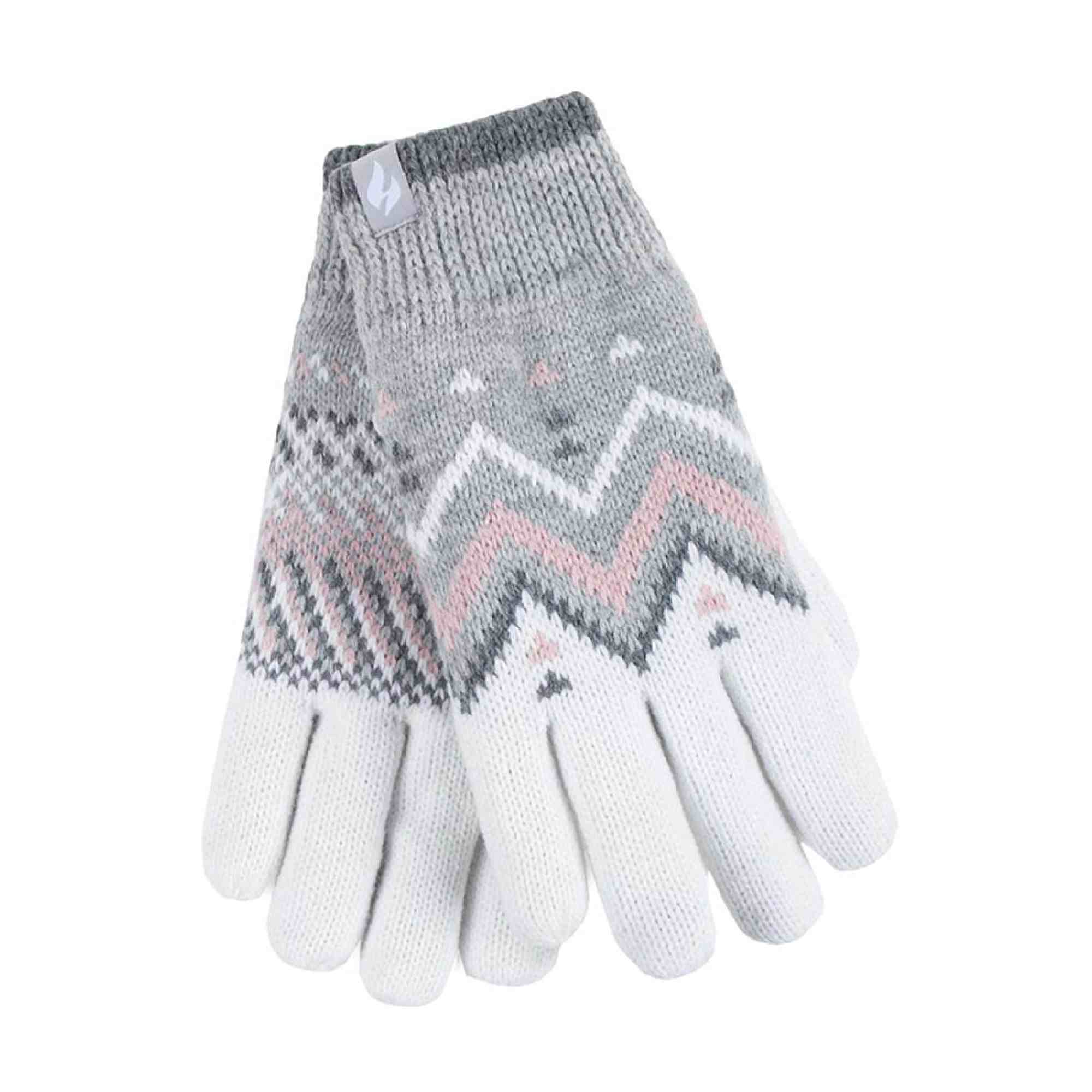 Ladies Patterned Fleece Lined Warm Thermal Gloves for Winter