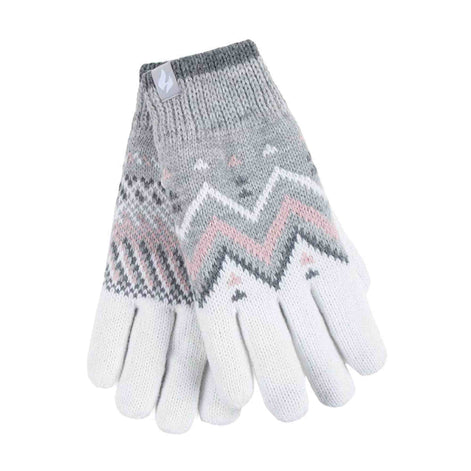 Ladies Patterned Fleece Lined Warm Thermal Gloves for Winter