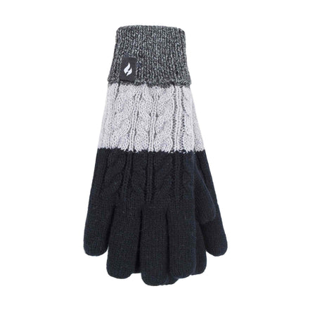 Ladies Fairisle Fleece Lined Knitted Warm Winter Thermal Gloves