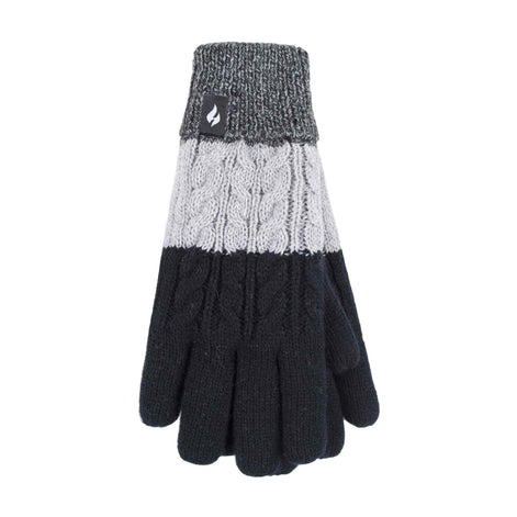 Ladies Fairisle Fleece Lined Knitted Warm Winter Thermal Gloves