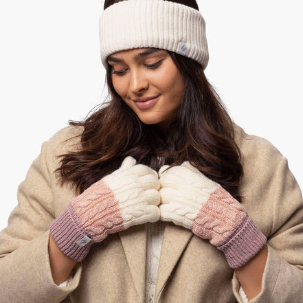 Ladies Fairisle Fleece Lined Knitted Warm Winter Thermal Gloves