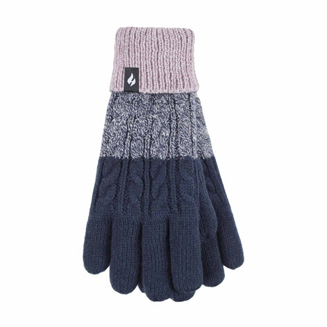 Ladies Fairisle Fleece Lined Knitted Warm Winter Thermal Gloves