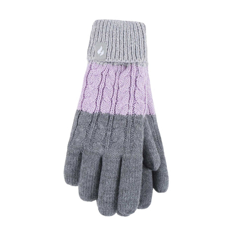 Ladies Fairisle Fleece Lined Knitted Warm Winter Thermal Gloves