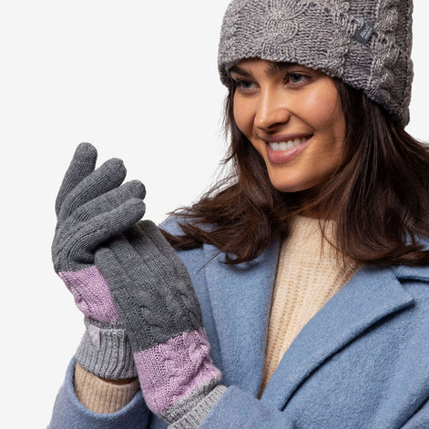 Ladies Fairisle Fleece Lined Knitted Warm Winter Thermal Gloves