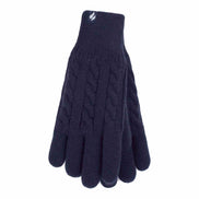 Ladies Cable Knit 2.3 Tog Fleece Lined Thermal Winter Gloves