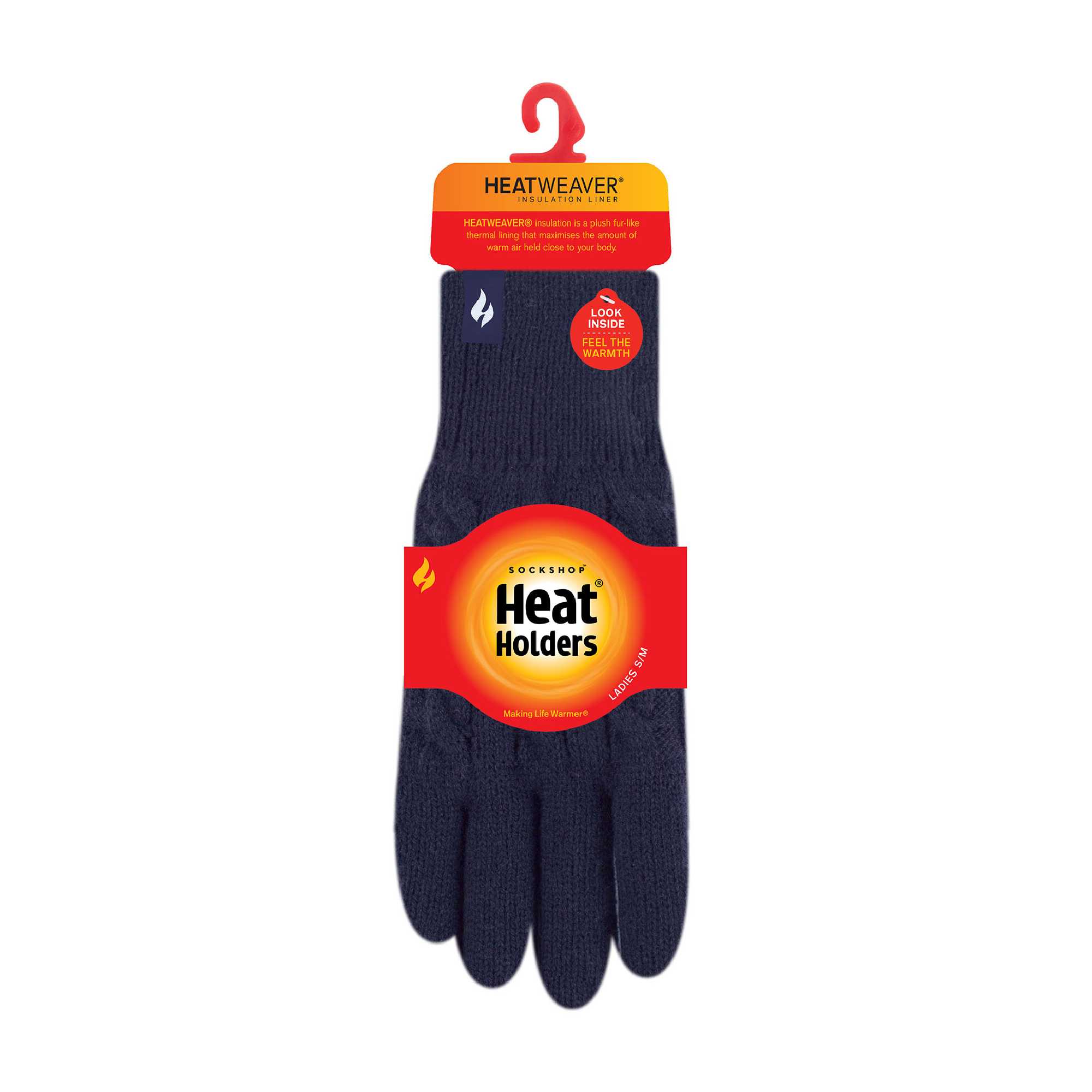 Ladies Cable Knit 2.3 Tog Fleece Lined Thermal Winter Gloves