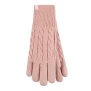 Ladies Cable Knit 2.3 Tog Fleece Lined Thermal Winter Gloves