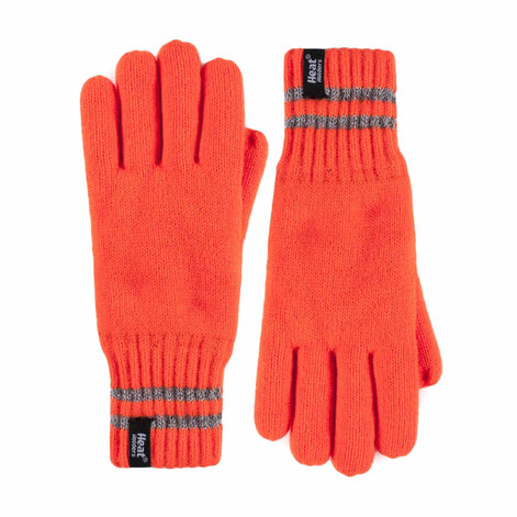 Mens Hi Vis Reflective Soft Fleece Lined Thermal Winter Gloves