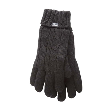 Ladies Cable Knit 2.3 Tog Fleece Lined Thermal Winter Gloves
