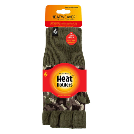Mens Warm 3.2 TOG Fleece Lined Winter Thermal Fingerless Gloves