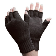 Mens Fingerless Gloves with Thermal Fleece Lining - 2 Pack