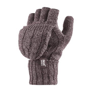 Ladies Cable Knit 2.3 Tog Thermal Winter Fingerless Converter Gloves