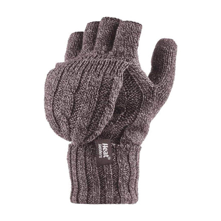Ladies Cable Knit 2.3 Tog Thermal Winter Fingerless Converter Gloves