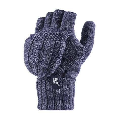 Ladies Cable Knit 2.3 Tog Thermal Winter Fingerless Converter Gloves