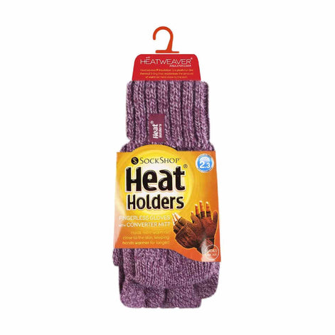 Ladies Cable Knit 2.3 Tog Thermal Winter Fingerless Converter Gloves