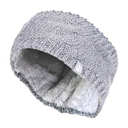 Ladies Cable Knitted Fleece Lined Thermal Winter Ear Warmer Headband