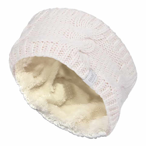 Ladies Cable Knitted Fleece Lined Thermal Winter Ear Warmer Headband