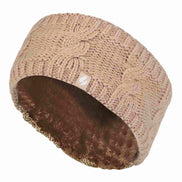 Ladies Cable Knitted Fleece Lined Thermal Winter Ear Warmer Headband