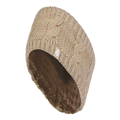 Ladies Cable Knitted Fleece Lined Thermal Winter Ear Warmer Headband