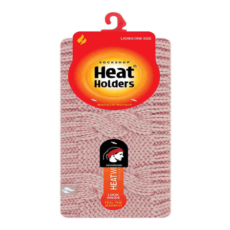 Ladies Cable Knitted Fleece Lined Thermal Winter Ear Warmer Headband