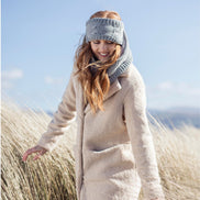 Ladies Cable Knitted Fleece Lined Thermal Winter Ear Warmer Headband