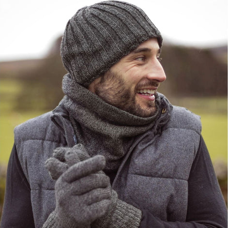 Mens Chunky Soft Winter Ribbed Hat - 2 Pack
