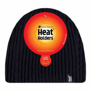 Mens Soft Fleece Lined Thermal Ribbed Beanie Hat